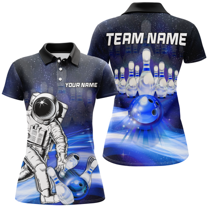 Astronaut Blue Bowling Shirts Men & Women Personalized Bowling Team Jersey Unisex Polo BDT532