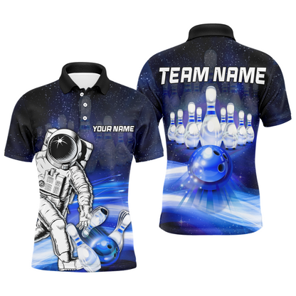 Astronaut Blue Bowling Shirts Men & Women Personalized Bowling Team Jersey Unisex Polo BDT532