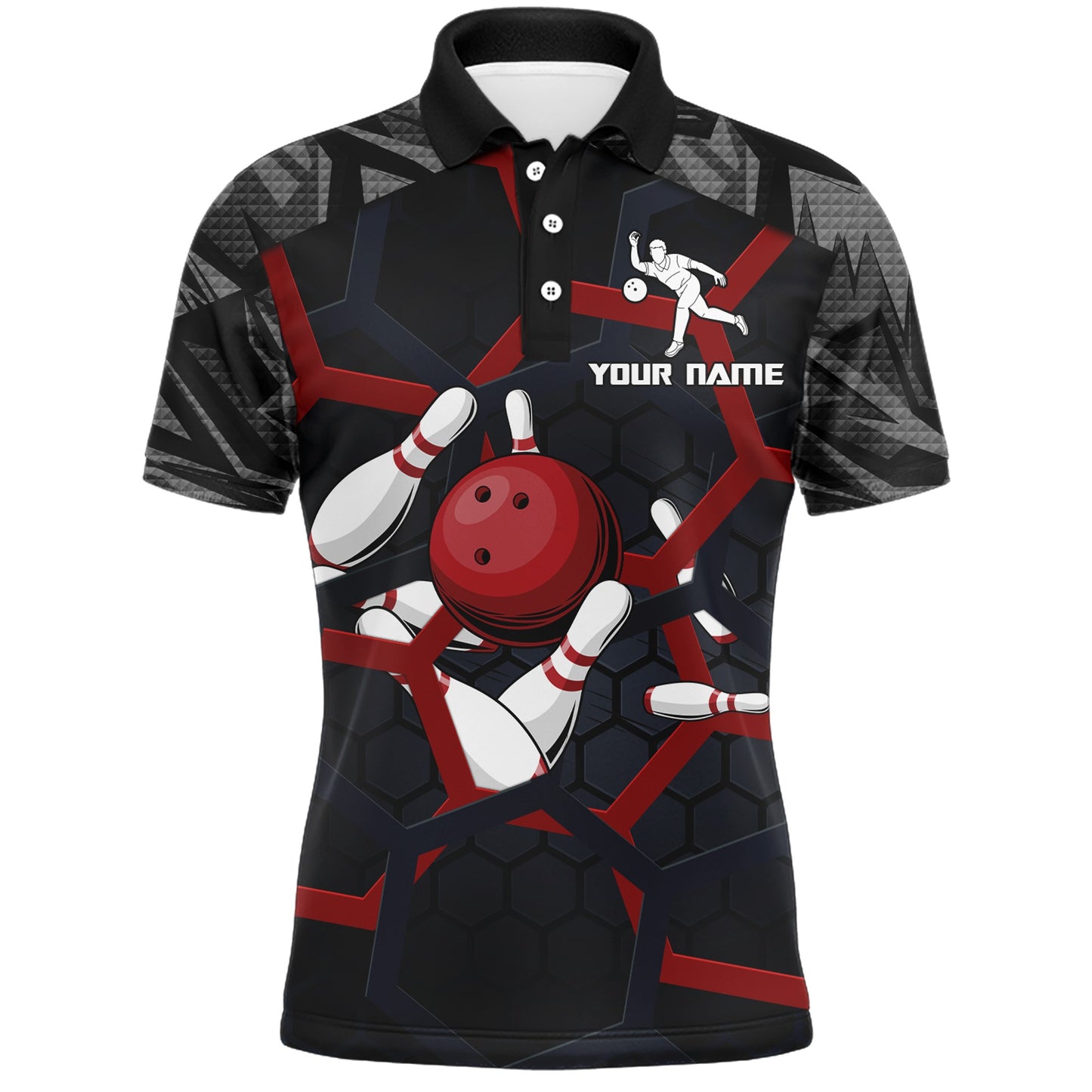 Custom Bowling Polo Shirt For Men Camo Bowling Jersey Bowling Team League Shirts BDT196
