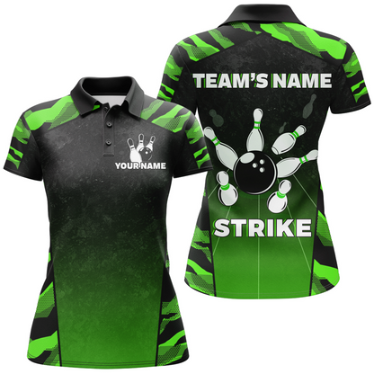 Camo Bowling Shirt Women Custom Bowling Polo Shirt Strike Bowling Team Jersey BDT328
