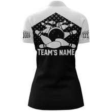Load image into Gallery viewer, Black&amp;White Bowling Quarter-Zip Shirt For Women Custom Bowling Jersey Ladies Bowling Team Shirt BDT139