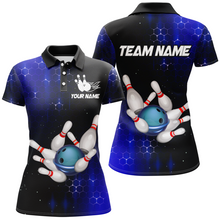 Load image into Gallery viewer, Personalized Blue Bowling Shirts Men Women Bowling Team Jersey Custom Bowling Polo Shirt BDT488