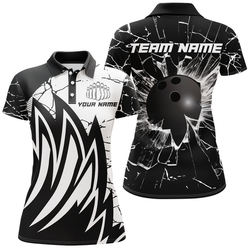 Custom Black&White Bowling Jersey Team League Bowling Polo Shirts Men And Women BDT522