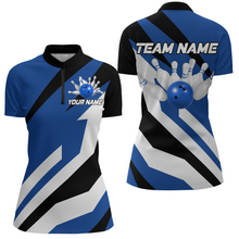 Load image into Gallery viewer, Blue Bowling Shirts Unisex Custom Bowling Jersey for Men &amp; Women 1/4 Zip Bowling Team League BDT553