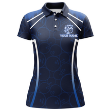 Load image into Gallery viewer, Custom Bowling Polo Shirt For Women Navy Bowling Team Jersey Couple Bowling Shirt BDT342