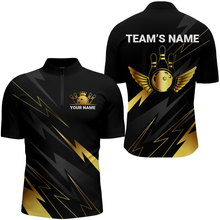 Load image into Gallery viewer, Custom Bowling Quarter-Zip Shirt For Men Bowling Jersey Team League Bowling Shirts Couple BDT344