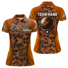 Load image into Gallery viewer, Personalized Camo Bowling Jersey Women Bowling Team Shirt Custom Bowling Polo Shirt BDT327