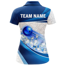 Load image into Gallery viewer, Custom Bowling Shirt For Women Navy Bowling Team Jersey Custom 3D Bowling Polo Shirts BDT300