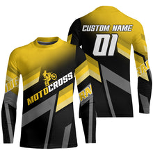 Load image into Gallery viewer, Motocross Racing Dirt Bike Jersey Yellow Upf30+ Motorcycle Shirt For Kid Men Women XM317