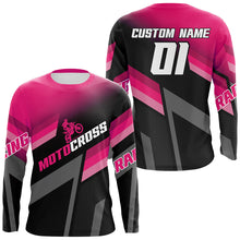 Load image into Gallery viewer, Motocross Racing Dirt Bike Jersey Pink Upf30+ Motorcycle Shirt For Kid Men Women XM317