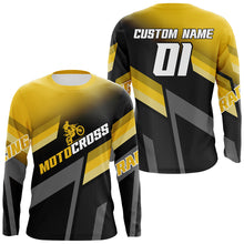 Load image into Gallery viewer, Motocross Racing Dirt Bike Jersey Yellow Upf30+ Motorcycle Shirt For Kid Men Women XM317
