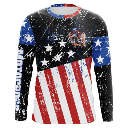 Patriotic Motocross Racing Jersey Kid Adult Dirt Bike Shirt American Flag Riding Shirt XM326