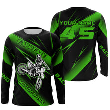 Load image into Gallery viewer, Motocross Racing Jersey Green Upf30+ Dirt Bike Shirt Motorcycle Off-Road Jersey XM293