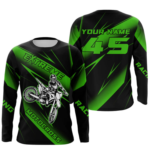 Motocross Racing Jersey Green Upf30+ Dirt Bike Shirt Motorcycle Off-Road Jersey XM293
