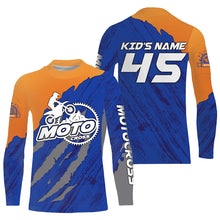 Load image into Gallery viewer, Personalized Motocross Jersey UPF30+ Dirt Bike Off-Road Kid Men Women Motocross Shirt Orange Blue XM18
