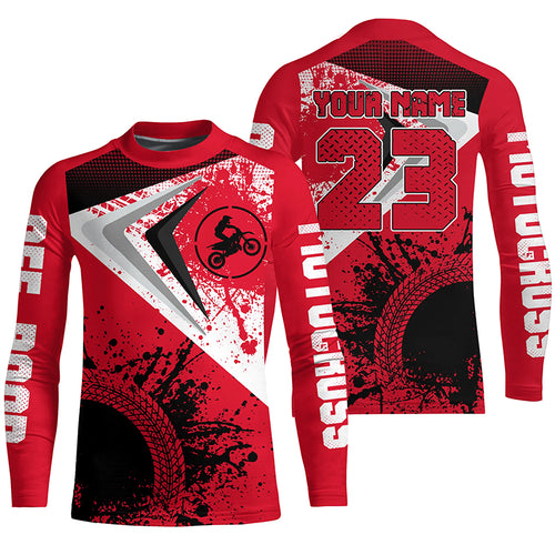 Motocross Jersey Red Custom Dirt Bike Shirt For Kid Men Women Off-road Racing Shirt XM311
