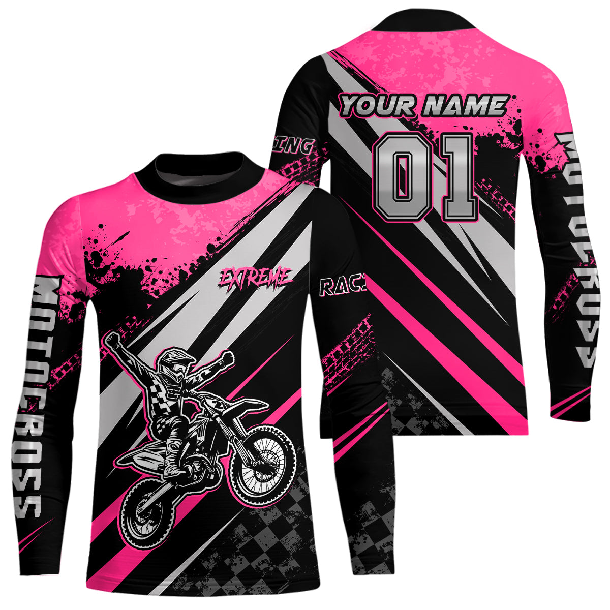 Dirt Bike MX Racing Jersey Pink Upf30+ Motocross Shirt Women Kid Off-Road Shirt XM280