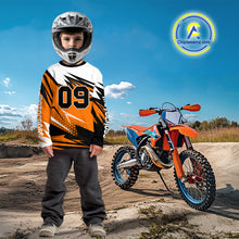 Load image into Gallery viewer, Black and Orange Motocross Jersey Custom Dirt Bike Jersey Men Kid Women Riding Jersey XM362