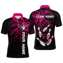 Load image into Gallery viewer, Custom Pink Bowling Shirts Funny Bowling Jersey for Men Women Team Polo&amp;1/4 Zip MBL44