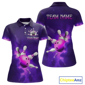 Purple Smoke Bowling Shirts for Women Men Team Custom Bowling Jerseys MBL126
