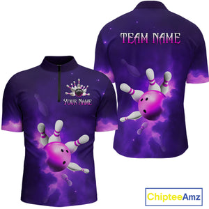 Purple Smoke Bowling Shirts for Women Men Team Custom Bowling Jerseys MBL126