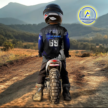 Custom ATV Racing Jersey Blue ATV Riding Shirt Quad ATV Jersey for Men Kid Women MX113