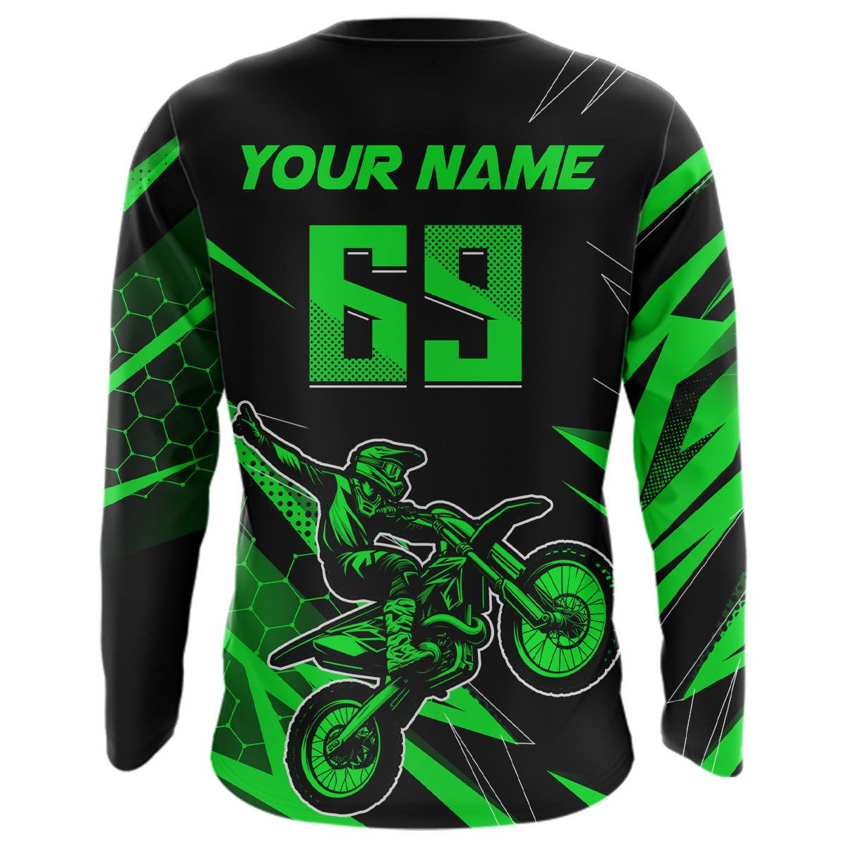 Motocross Jersey Kid Men Women Upf30+ Green Racing Dirt Bike Shirt Off-Road Motorcycle XM286
