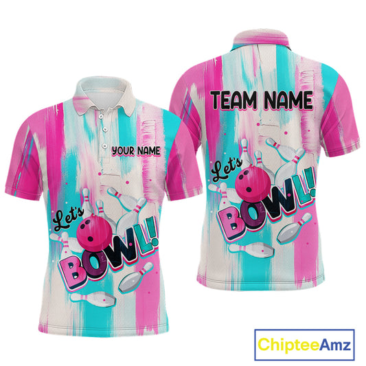 Vintage Pink Bowling Shirts for Women Men Custom Team Bowling Jerseys for Bowlers MBL115