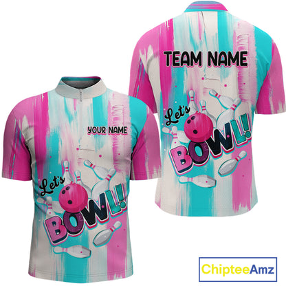 Vintage Pink Bowling Shirts for Women Men Custom Team Bowling Jerseys for Bowlers MBL115