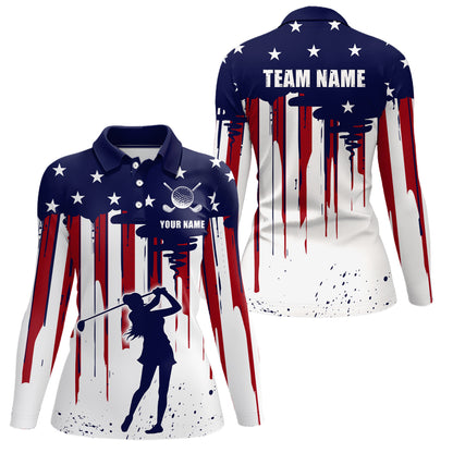 Customize Patriotic Golf Polo Shirt with Team American Golf Shirts for Women Men MMG04