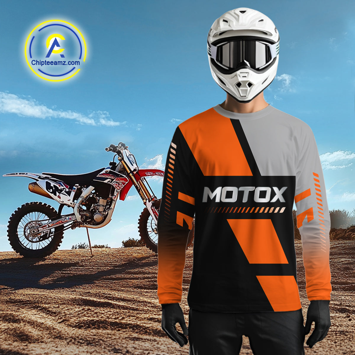 Orange Motocross Racing Jersey Custom Dirt Bike Shirt for Kid Women Men Off Road XM371