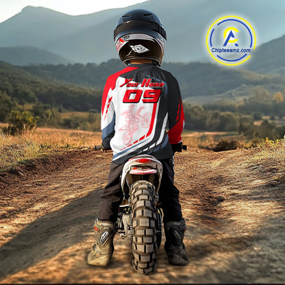Black&Red Motocross Racing Jersey Custom Dirt Bike Jersey Men Kid Women Upf30+ XM370