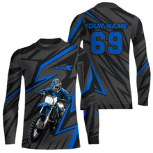 Load image into Gallery viewer, Custom Motocross Racing Jersey Blue Dirt Bike Shirt Kid Men Women Off-road Shirt XM305