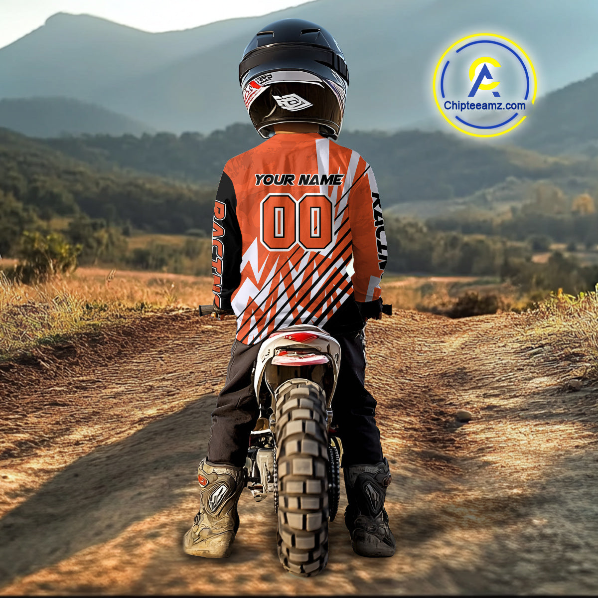 Custom Motocross Jersey Orange Racing Dirt Bike Jersey for Men Kid Women Upf30+ XM353