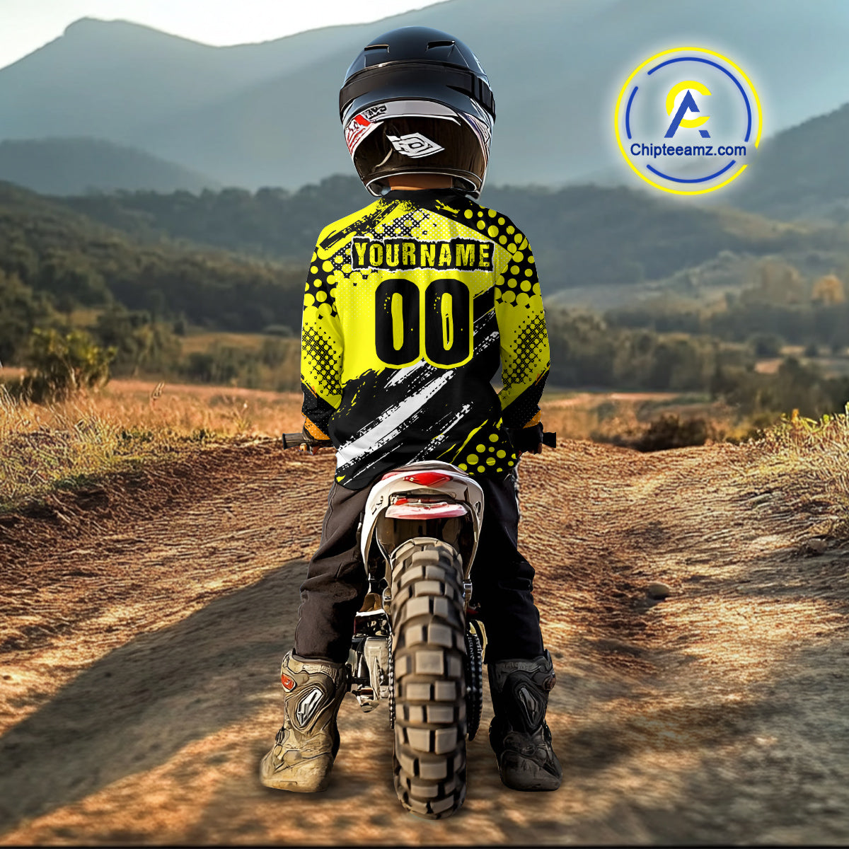 Black and Yellow Motocross Jersey Custom Dirt Bike Riding Shirts for Men Kid Women XM383