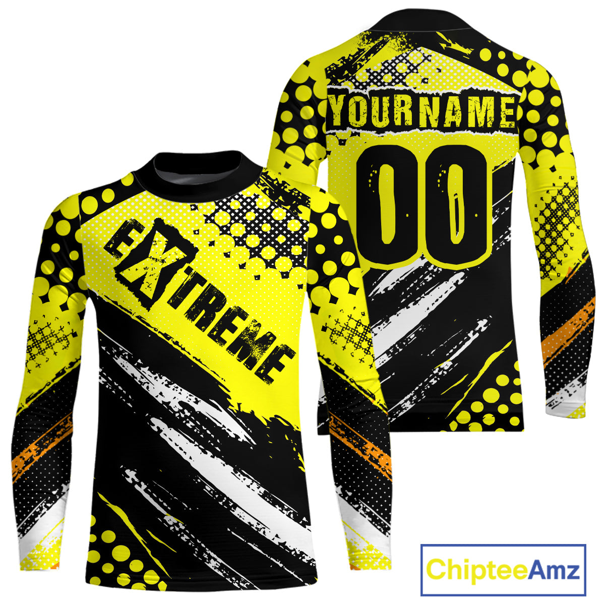 Black and Yellow Motocross Jersey Custom Dirt Bike Riding Shirts for Men Kid Women XM383