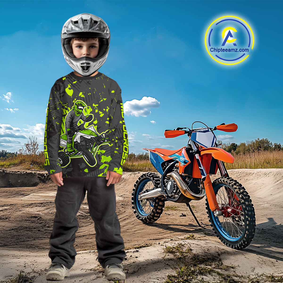 Green ATV Motocross Racing Jersey Custom ATV Shirts Kid Women Men Quad Jersey MX136