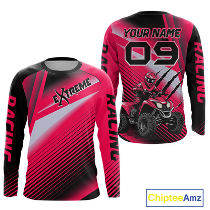Pink ATV Riding Jersey Custom ATV Quad Bike Shirt for Men Kid Women ATV Shirt MX107