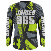 Load image into Gallery viewer, Custom Motocross Racing Jersey Men Kid Dirt Bike Shirt UPF30+ Off-Road Shirt Lime Green XM237