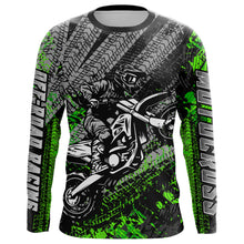 Load image into Gallery viewer, Kid Men Motocross Jersey Upf30+ Off-road Racing Jersey Dirt Bike Green Motorcycle Shirt XM242