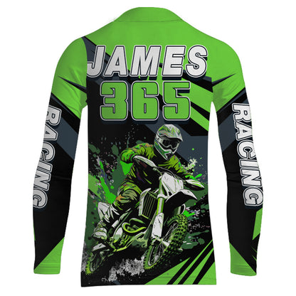Motocross Racing Jersey Green UPF30+ Men Kid Dirt Bike Shirt Off-Road Jersey Motorcycle XM118