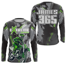 Load image into Gallery viewer, Motocross Racing Jersey Grey Green UPF30+ Dirt Bike Off-Road Shirt Men Kid Motorcycle XM182