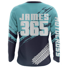 Load image into Gallery viewer, Motocross Racing Jersey Blue Upf30+ Dirt Bike Shirt Men Kid Women Motorcycle Jersey XM252