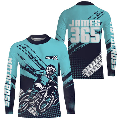Motocross Racing Jersey Blue Upf30+ Dirt Bike Shirt Men Kid Women Motorcycle Jersey XM252