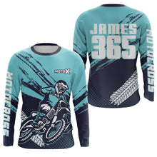 Load image into Gallery viewer, Motocross Racing Jersey Blue Upf30+ Dirt Bike Shirt Men Kid Women Motorcycle Jersey XM252