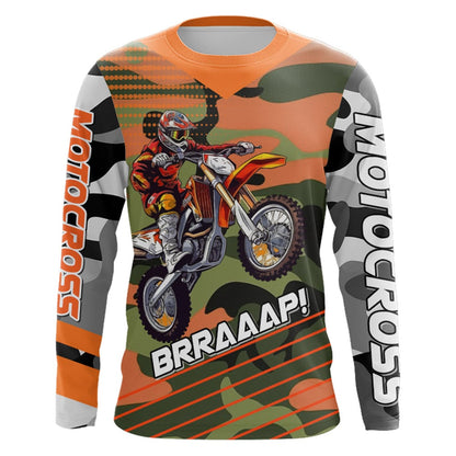 Camo Motocross Racing Jersey UPF30+ Youth Dirt Bike Shirt Kid Women Men Off-road Jersey XM132