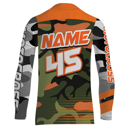 Camo Motocross Racing Jersey UPF30+ Youth Dirt Bike Shirt Kid Women Men Off-road Jersey XM132