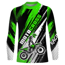 Load image into Gallery viewer, Motocross Racing Jersey Youth Men Kid UPF30+ Green Dirt Bike Shirt Racing Off-Road Jersey XM213