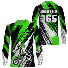 Load image into Gallery viewer, Motocross Racing Jersey Youth Men Kid UPF30+ Green Dirt Bike Shirt Racing Off-Road Jersey XM213