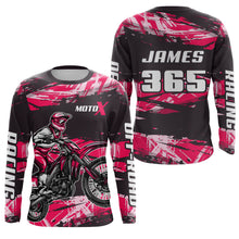 Load image into Gallery viewer, Girl Women Motocross Racing Jersey Pink Black UPF30+ Dirt Bike Shirt  Motorcycle Jersey XM220